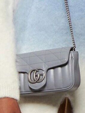Gucci GG Marmont Super Mini Bag in Light Grey